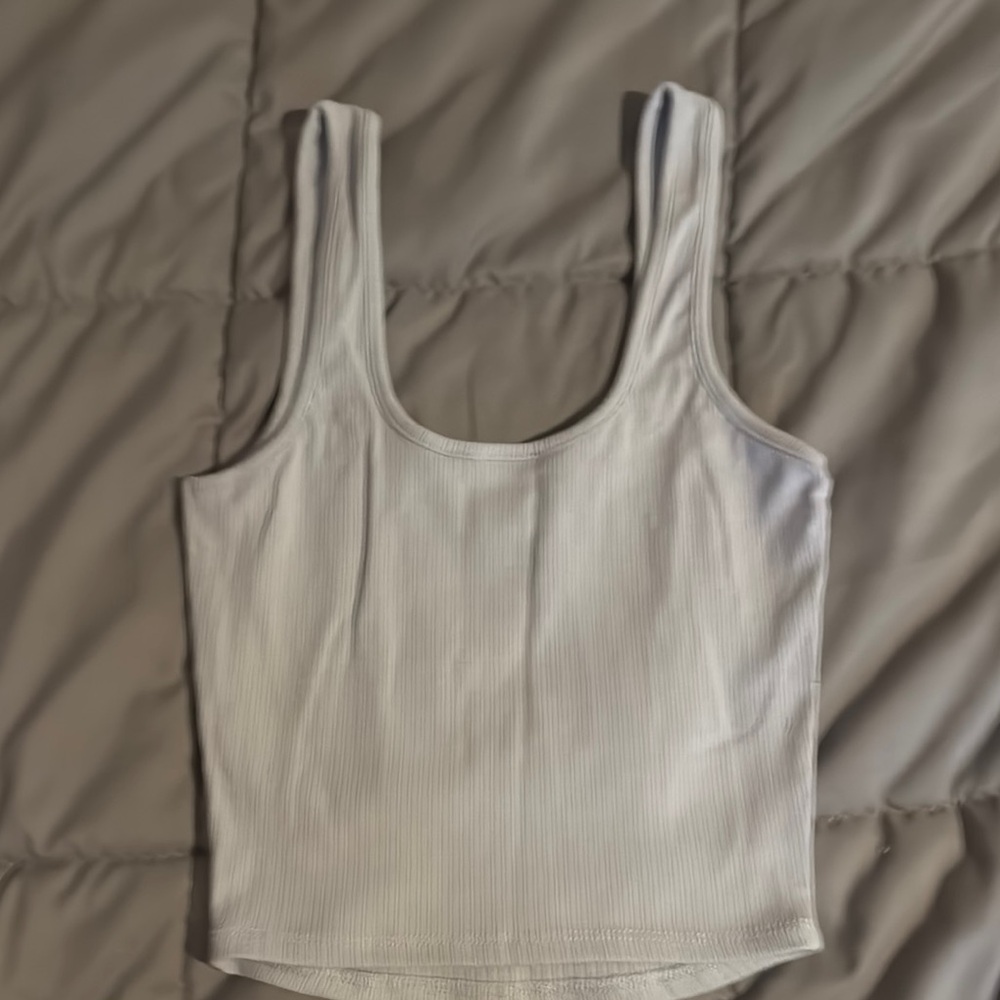 Women's light blue Ribbed Tank Top